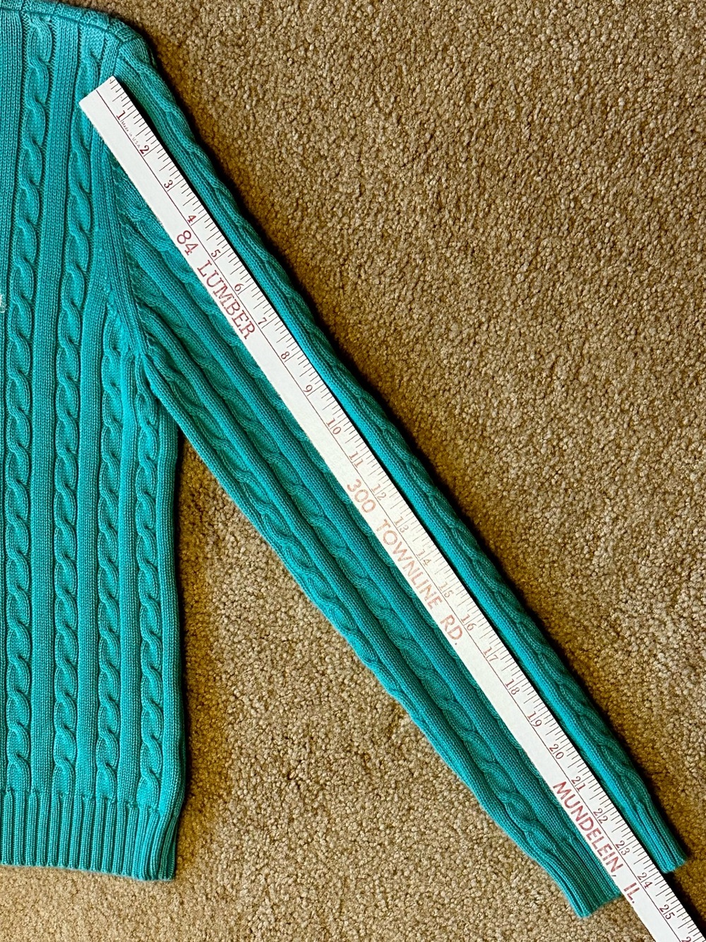 🩵 Ralph Lauren Teal Cable Knit Sweater - Picture 6 of 7
